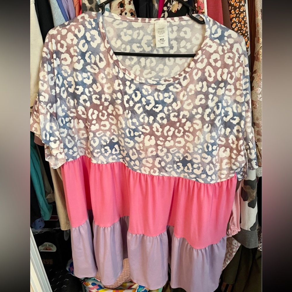 Leopard baby doll top size L